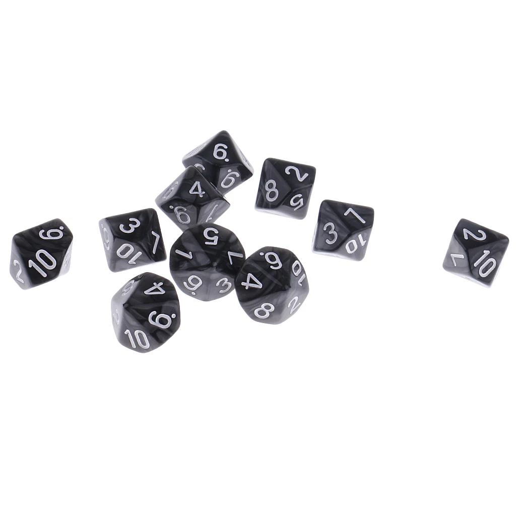 MagiDeal 20pcs Plastic 10-Sided Dices D10 Set for Party Bar Game Accessory