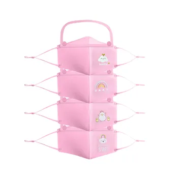 

4Pc Child Face Maskes Reusable Print Breathable Washable Can be disassembled Children's Face Protective New Fashion Mascarillas