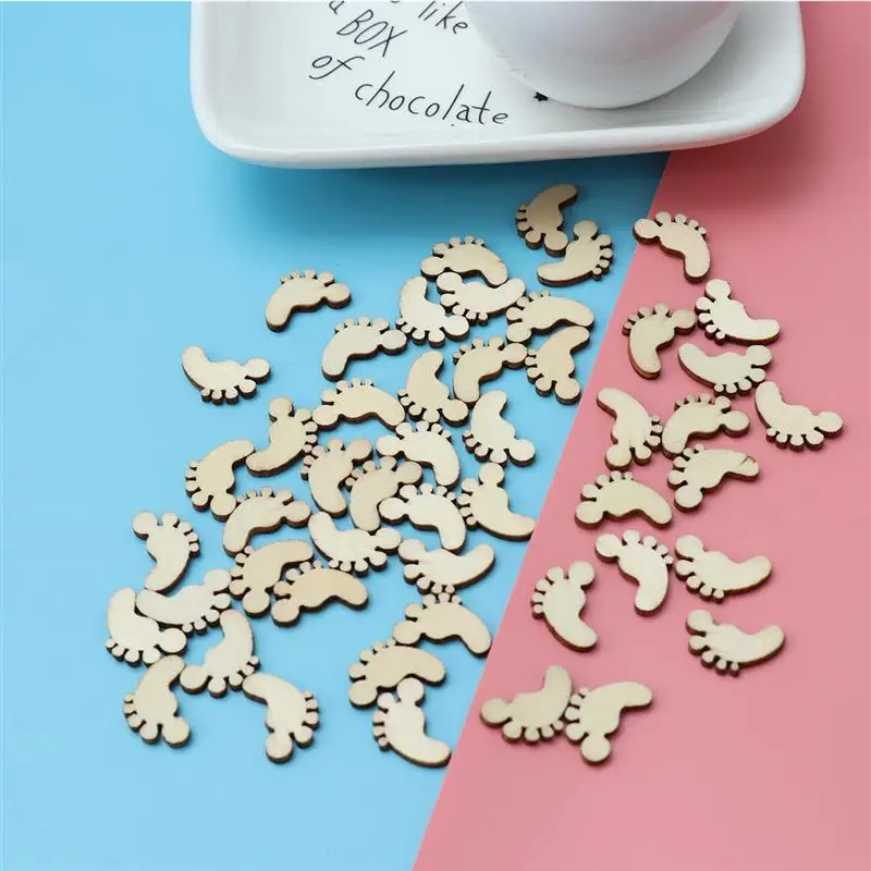 50 шт. мультяшная нога в Форме Деревянных деталей вырезы ремесленные украшения