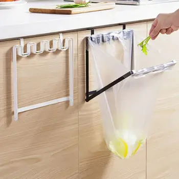 

Kitchen Foldable Iron Garbage Bag Hook Hanging Rack Portable Household Garbage Bag Bracket Hooks