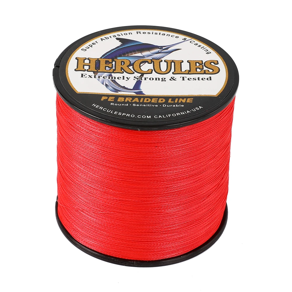 Hercules Fishing Line 4 Strands 100 No Color Loss Red 100M 1000M PE 10