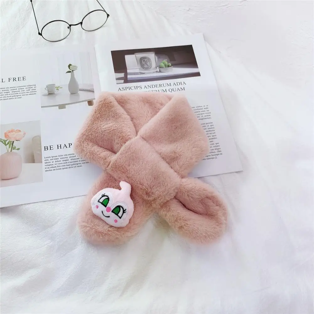 Pink4 Модный детский шейный платок, мягкий удобный теплый плюшевый шарф, аксессуары с животными, однотонный шарф для маленьких мальчиков и девочек - Цвет: Pink4