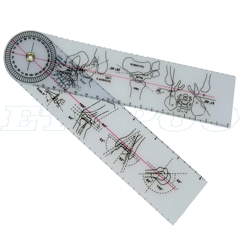 8inch type3 ПВХ ЭКГ линейка ЭКГ Гониометр медицинская PD линейка Userful мульти-линейка 360 градусов Гониометр угол медицинский спинномозговой линейка см/дюйм - Цвет: 8inch type3