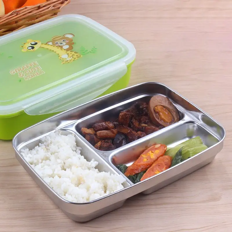Для детей из нержавеющей стали Ланч-бокс для пикника офиса Bento школы контейнер для еды Microwavable термальный контейнер