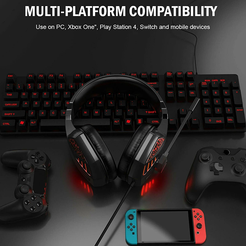 3 5mm Headphone Pro Gamer Noise Cancelling Mic Gaming Headset 1 2m Cable Stereo Bass Surround Earphone For PS4 Xbox One PC