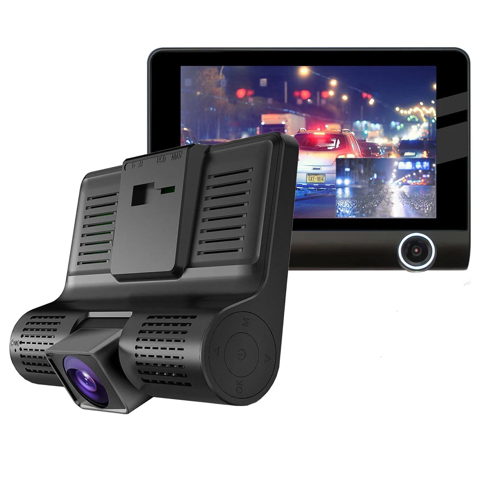 4,0 дюймовый ЖК-экран 170 градусов с двумя объективами Dash camera HD 1080P Автомобильный видеорегистратор Камера ночного видения заднего вида g-сенсор циклический видеорегистратор - Название цвета: no rear camera