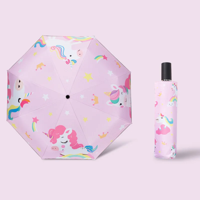 Cute Cartoon Unicorn Folding Umbrella