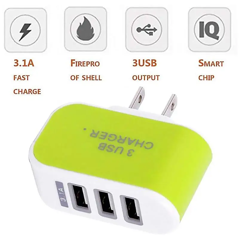 Лидер продаж Зарядное устройство адаптер умелые производство 3 Порты переносной usb-адаптер для Зарядное устройство 5V 1A быстрой зарядки Зарядное устройство США штекер Адаптер универсальный программатор
