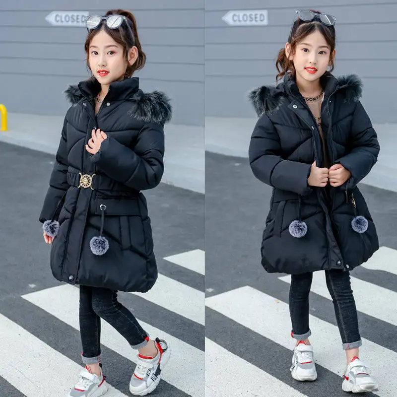 Зимняя куртка для девочек 12 лет, зимняя куртка для девочек, пальто Верхняя одежда с хлопковой подкладкой, 11 теплая Корейская Повседневная модная куртка, 9