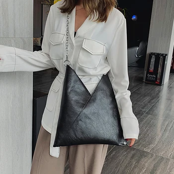 

Women Shoulder Hobo Bags Luxury Bag 2020 New Fashion Korean Style Handbags Female Black Leather Crossbody Bag with Chain Bolsos