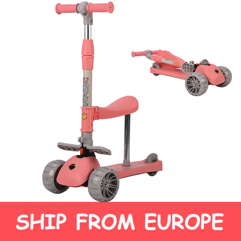 Patinete plegable para niños, andador de bicicleta de equilibrio de altura ajustable, juguete deportivo exterior, regalos de cumpleaños