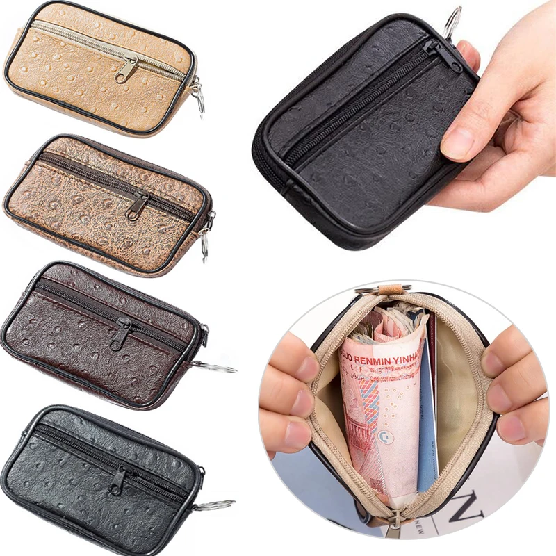 

Men Small Coin Bag Casual Style Zipper Change Purse Pouch Wallet Pouch Bag Purse Small Soft Men Women Card Coin Key Holder