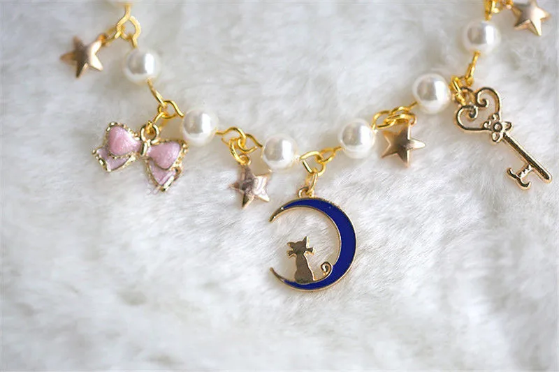 Sailor Moon 20th Anniversary Pearl Lolita Star Luna Bracelet w/Gift Box A Beauty 