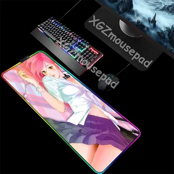 

XGZ Anime Sexy Girl Large RGB Gaming Mouse Pad Exquisite Black Lock Edge Custom Computer Keyboard Desk Mat Rubber Non-slip Xxl