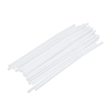 

35 Pcs 8" Long White Soft Plastic Flexible Drinking Straws for Party