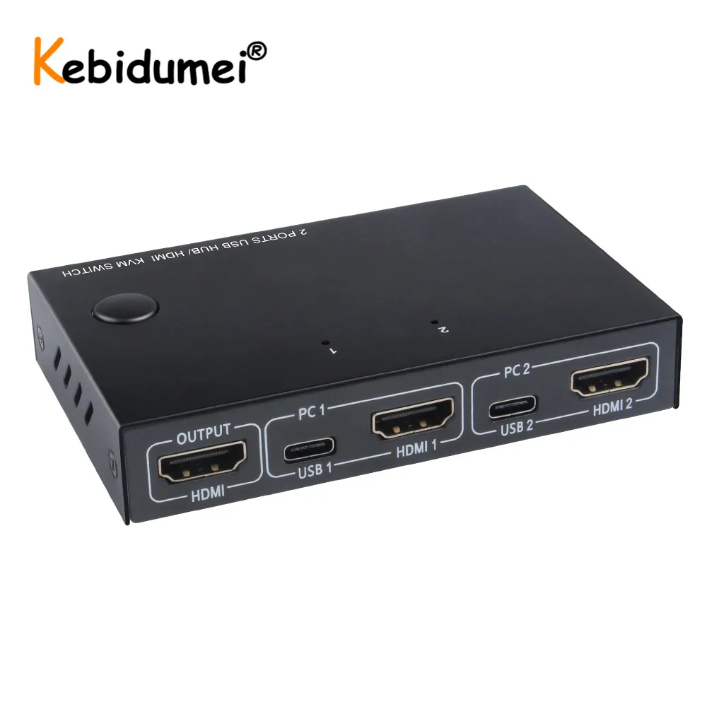 Switch-Box Monitor Selector KVM Keyboard-Mouse-Printer Sharing Hdmi-Compatible 2-Port