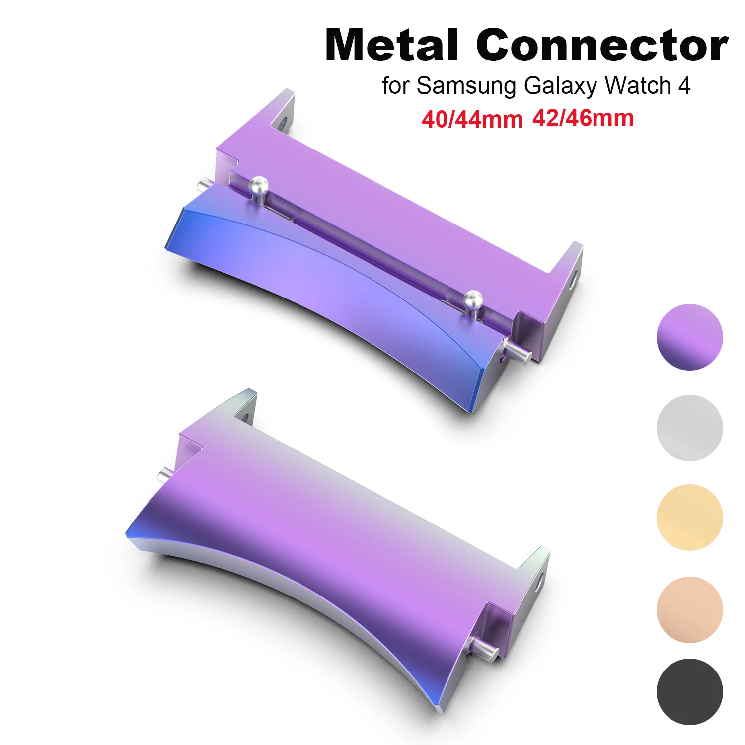 Connettore In Metallo 2Pc Per Samsung Galaxy Watch 4 40Mm 44Mm Adattatore In Acciaio Inossidabile Per Samsung Galaxy Watch 4 Classic 42Mm 46Mm