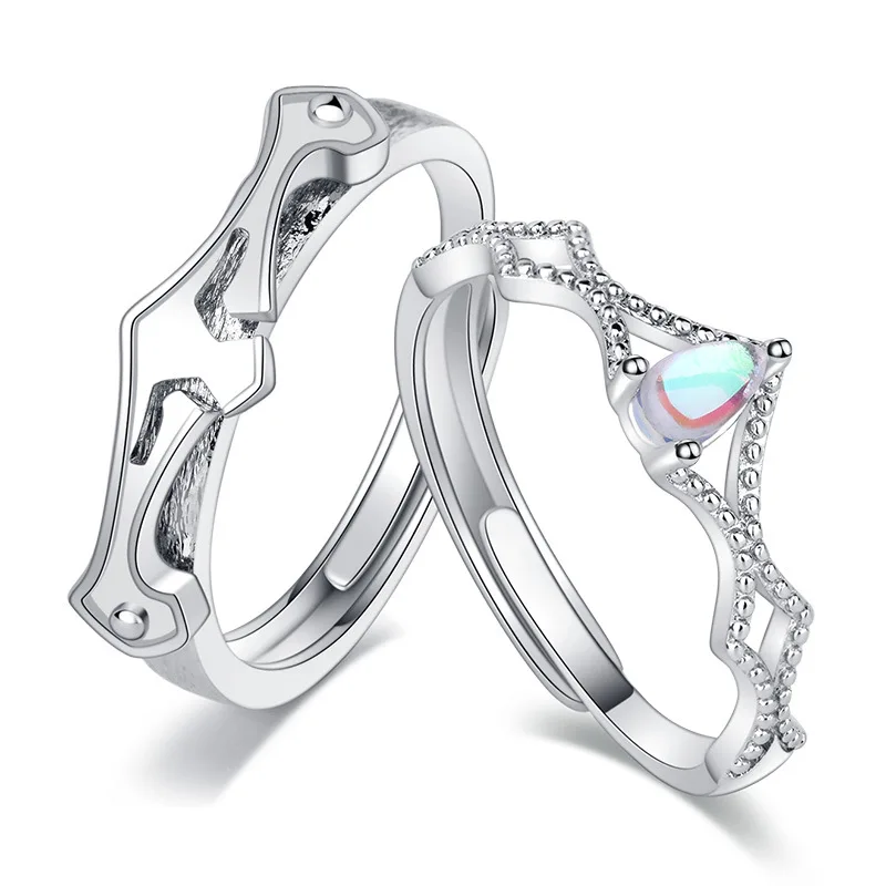 

Princess and Knight Couple adjustable Rings Wedding Rings Romantic Jewelry Gift
