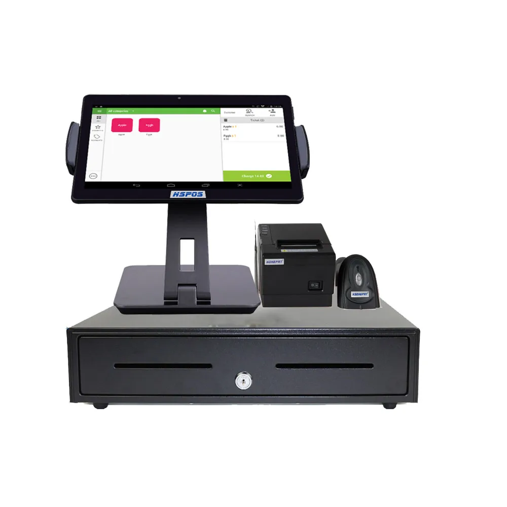 Новейшие 10 Inch POS кассовый Системы с принтером сканерах и денежный ящик HS