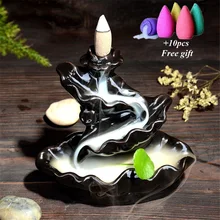 Статуя Будды, ароматическая горелка, арома, дым, водопад, курильница, дзен-рум, благовония, Joss, держатель, домашний декор+ 10 шт. конусов