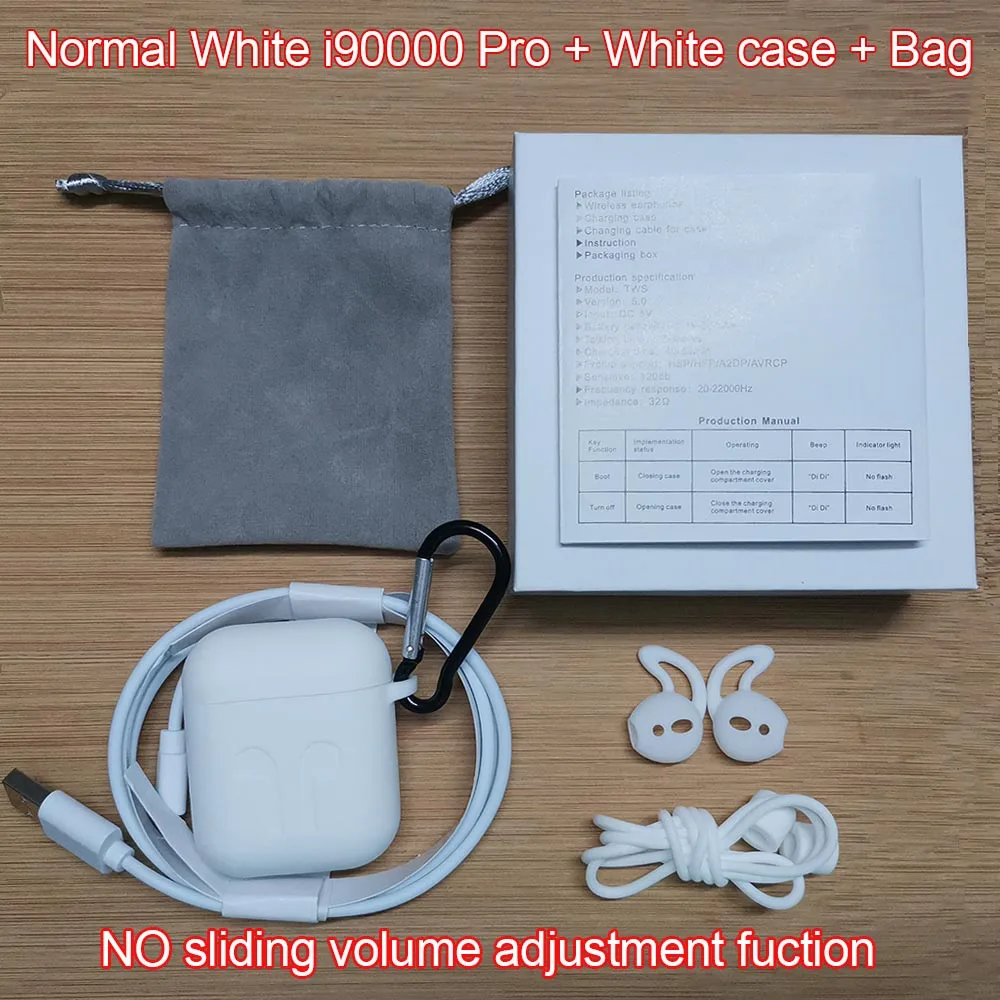 Новейший i90000 Pro Tws Air 2, беспроводной Bluetooth наушник с регулировкой громкости 8D, супер бас PK i50000 i5000 i9000TWS - Цвет: Normal WhiteCase