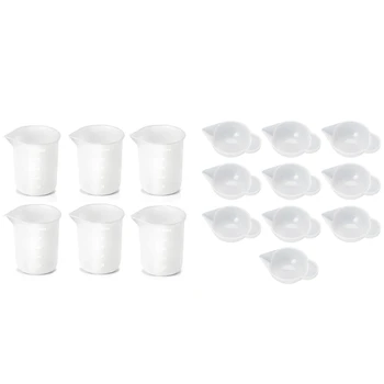 

10Pcs Silicone Mold Cup Dispenser & 6Pcs Silicone Measuring Cups for Resin 100Ml Diy