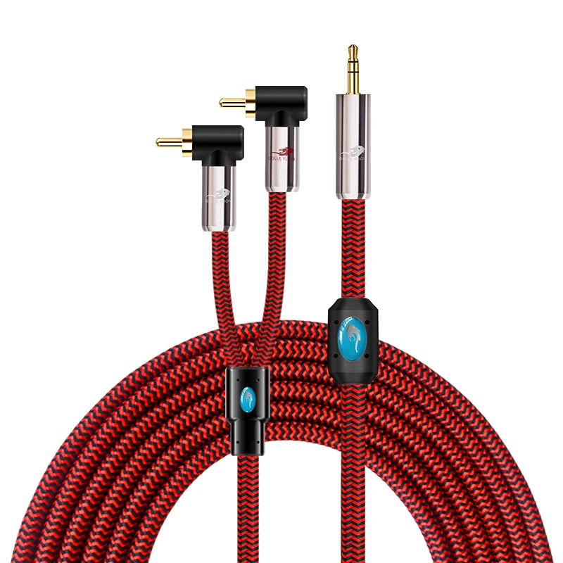 Mini Jack 3 5 до 2 RCA аудио кабель ПК телефон наушники Динамик AMP прямой 1/8 &quot3 мм двойной