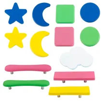 Ручки и ручки для детской комнаты, ручки для мебели с изображением луны и звезд из мультфильма, дверные ручки из ПВХ с облаком, ручки для шкафа для детей