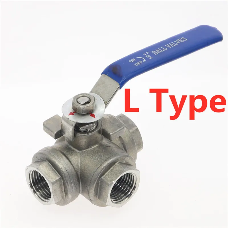 304 Stainless Steel Three-way Ball Valve L Type T Type 1/4