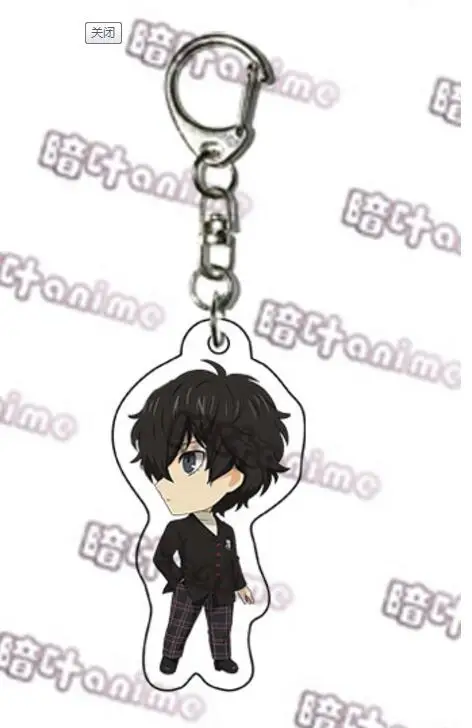Бежевый Аниме Persona 5 Ren Amamiya Morgana Ryuji Sakamoto Ann Takamaki Makoto Niijima Косплей акриловый брелок кулон брелок с игрушкой подарок - Цвет: Бежевый