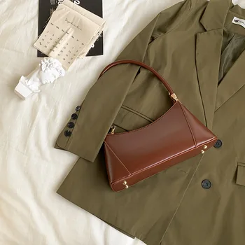 

Fashion ladies underarm bag 2019 new wild shoulder ladies PU retro shoulder bag personality fashion handbag women bag