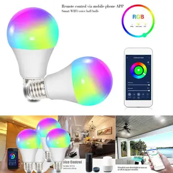 

E27 Smart LED WiFi Lamp Bulb Bluetooth RGB Voice Control Wake up Smart Lamp Compatible with Alexa and Google Assistant