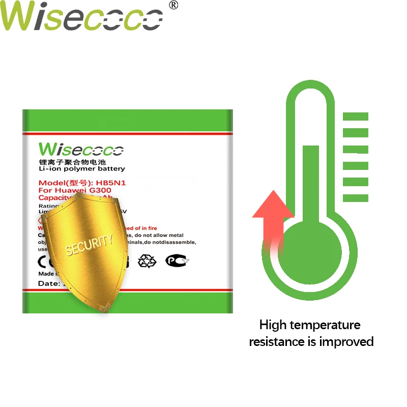 Аккумулятор Wisecoco 3950 мАч HB5N1 HB5N1H для Huawei Ascend G300 G305T C8812 U8815 U8818 T8828 Y220 Y310 U8825 T8830 G309T Y320
