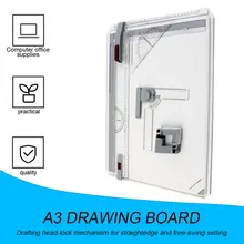 

Portable A3 Drawing Board Draft Painting with Parallel Rulers Corner Clips Head-lock Adjustable Angle Art Draw Tools Palette Hot