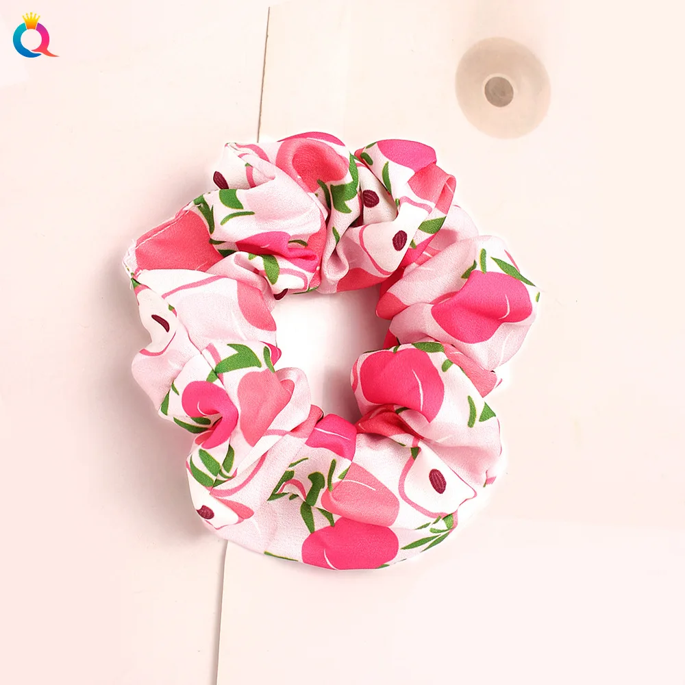 Cute Korean Spring Summer Scrunchie Lemon Kiwit Cherry Avocado Elastic Hair Bands Hair Tie Ponytail Holder Girl Hair Accessories ladies headband Hair Accessories