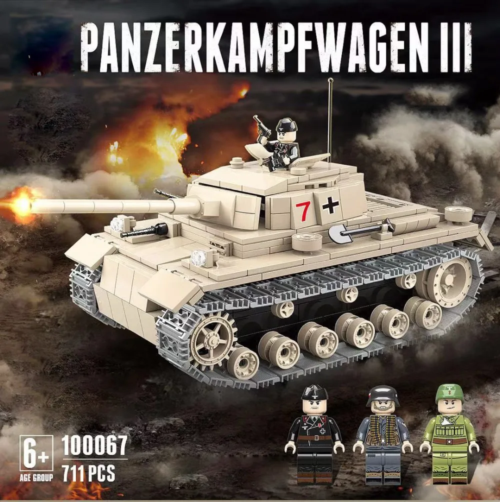 Мировая война Германия панзеркампфваген III moc batisbricks строительный блок ww2 армейские силы фигурки собрать Модель Кирпичи Игрушки