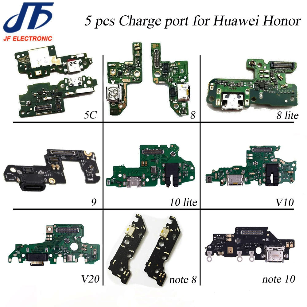 5 шт. USB зарядка для Huawei Honor 5x 5c 6x7x8 9 lite 10 V9 v20 note 8 зарядный порт док-станция гибкий