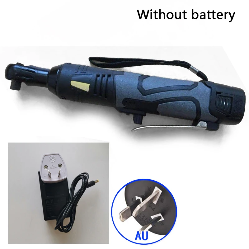 

1* Right angle wrench ratchet 3/8" 60N.m Cordless Electric Ratchet Wrench Tool and Charger Kit 230RPM 18V