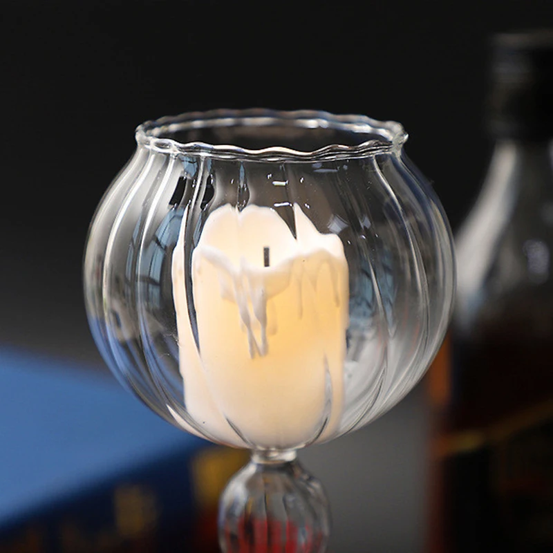 Professional Wine Whiskey Copita Glass Decor Glass Candle Holder Candlestick Light Goblet Flower Hot Fashion Coffee Shop Bar Cup