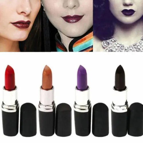 8 color matte lipstick black punk wind goth velvet waterproof durable