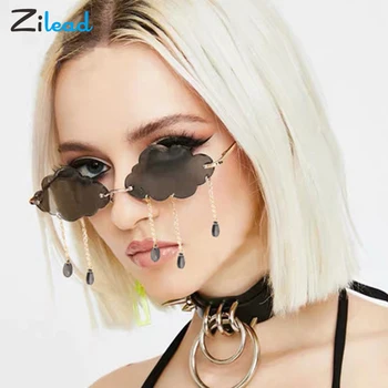 

Zilead Party Wacky Glasses Rimless Glasses Street Snap Style Vintage Sunglasses Shade Sun Glasses Metal Framework For Unisex