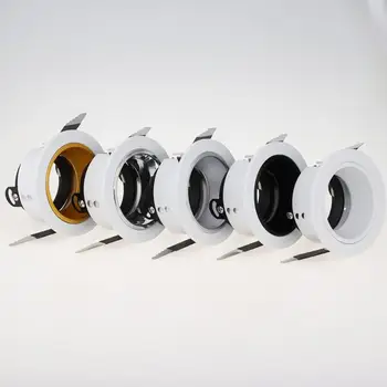 激安 2020現代リムレスled天井トリムリングラウンドGU10 Ledスポットライト電球フレームアルミMR16ハロゲン電球照明器具ホルダー