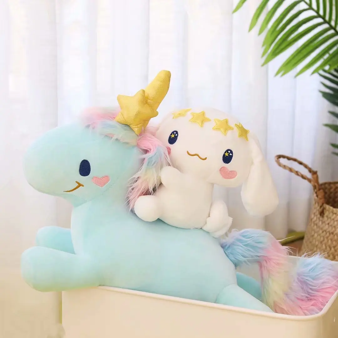 

Новинка, плюшевые игрушки Sanrio, модный Единорог, плюшевый кукл, милый Декор для комнаты, подарок на день рождения для девочки, для ребенка