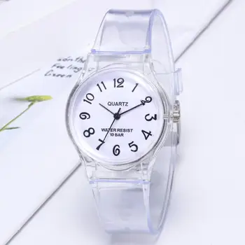 

Children Jelly Rubber Transparent Watch Casual Wrist Watches Clock Kids Students Watch