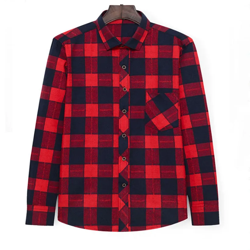 

Fall and Winter Men's Long Sleeve Shirts Youth Fashion Multicolored Casual Cotton Shirts