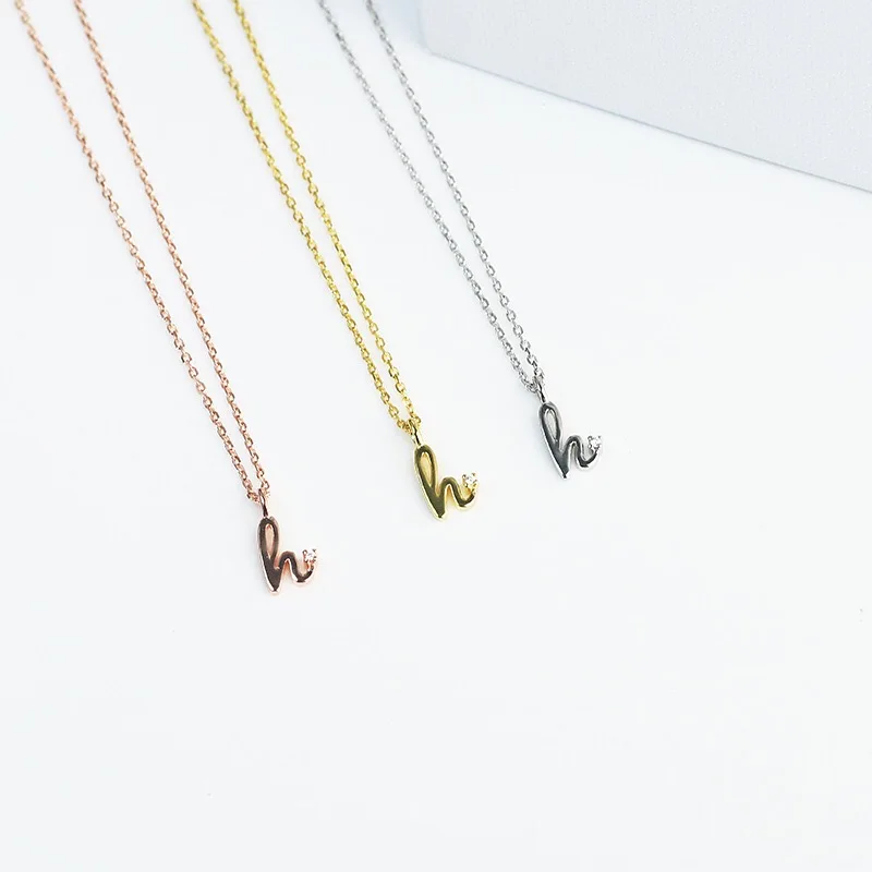 

Tiny Cursive Initial Necklace Dainty Lowercase Initial Letter Necklace Delicate Personalized Name Gift