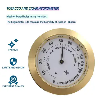 

Brass Analog Hygrometear Cigar Tobacco Humidity Gauge & Glass Lens For Humidors Smoking Humidity Sensitive Gauge
