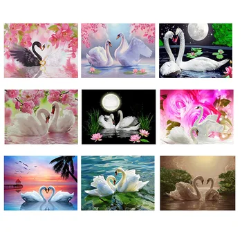 

Square Drill 5D DIY Swan In Love Diamond Embroidery Diamond Painting Cross Stitch Handmade Mosaic Animal Art lover Gift