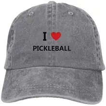 Я люблю пикклбол взрослых Регулируемый деним хлопок папа шляпа бейсболки