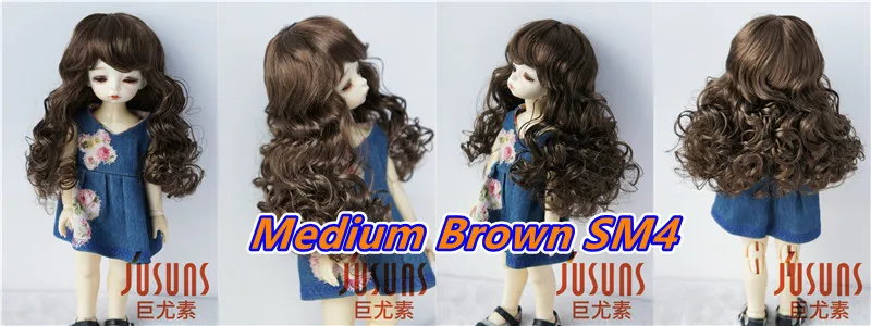 JD311 1/6 1/4 1/3 Synthetic mohair BJD wig 6-7inch 7-8inch 8-9inch Long European wave Doll hair YOSD MSD SD DOD Accessories